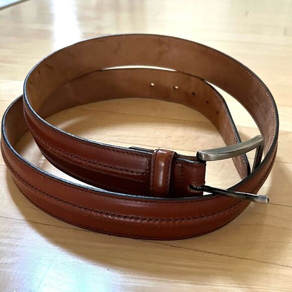 Paul Frederick Genuine Leather Made In Italy Cognac Brown Belt 42 - Picture 6 of 15